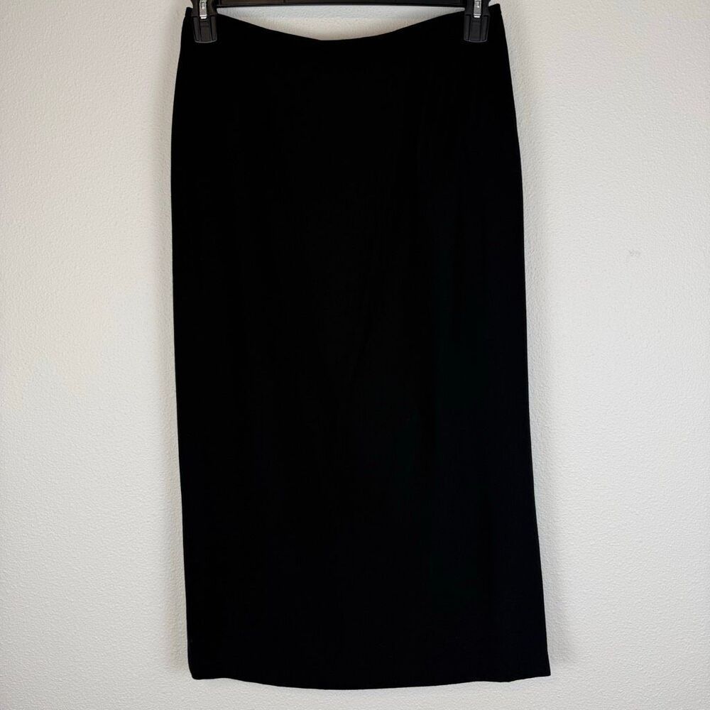 Vintage‎ Kasper Black Green Peakaboo Midi Skirt Size 10P